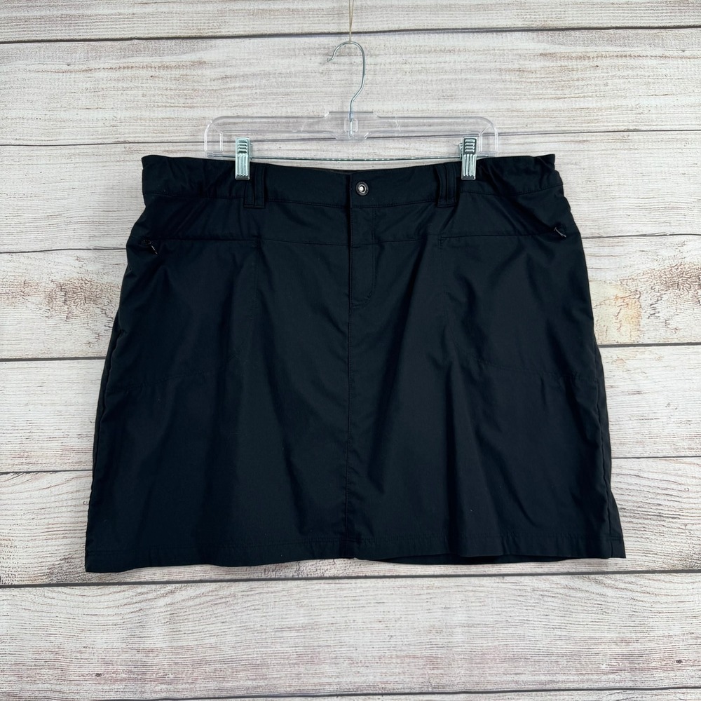 REI Skort Women 18W Black Active Hiking Outdoor Stretch Pocket Skirt